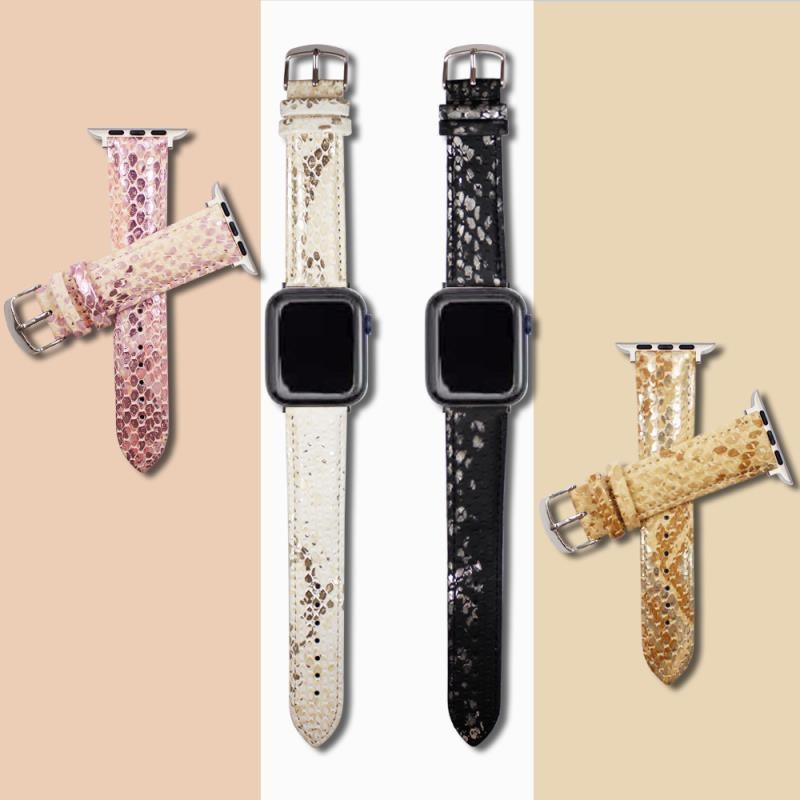 HKM-245331 Leopard Print Leather Strap for Apple Watch Series 1-6 & SE, 38mm/42mm Options Available