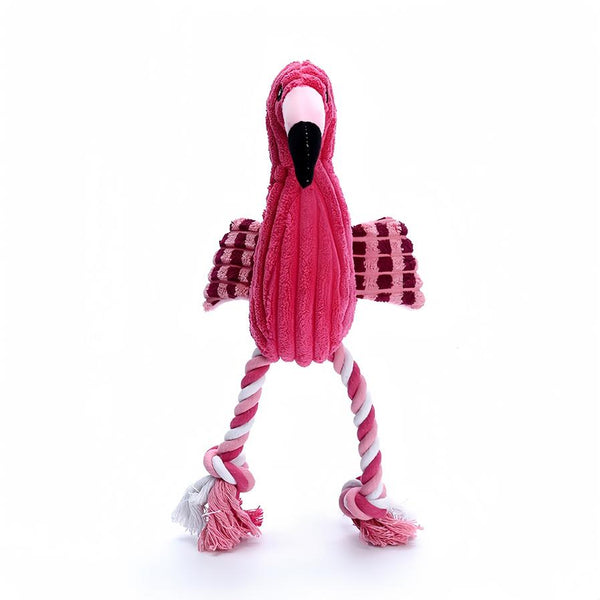 HKM-245331 Plush Animal Shape Squeaky Dog Toy - Durable Corduroy Design for Small and Large Dogs