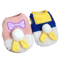 HKM-2453437 Contrasting Color Double Layer Fleece Pet Vest for Dogs - Pink White & Blue White