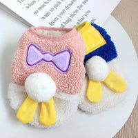 HKM-2453437 Contrasting Color Double Layer Fleece Pet Vest for Dogs - Pink White & Blue White