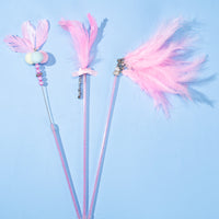 HKM-2453693 Bite Resistant Cat Toy with Bell and Feather - Multiple Color Sets Available