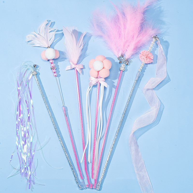 HKM-2453693 Bite Resistant Cat Toy with Bell and Feather - Multiple Color Sets Available