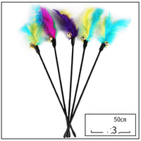 HKM-2453693 Bite Resistant Cat Toy with Bell and Feather - Multiple Color Sets Available