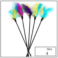 HKM-2453693 Bite Resistant Cat Toy with Bell and Feather - Multiple Color Sets Available