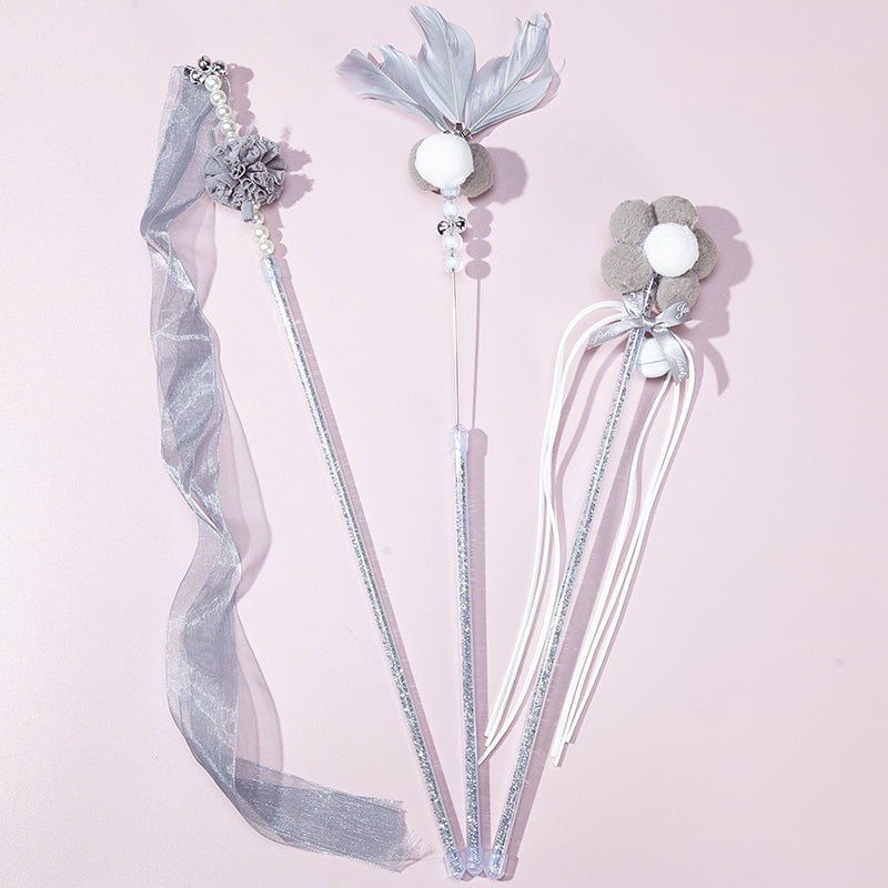 HKM-2453693 Bite Resistant Cat Toy with Bell and Feather - Multiple Color Sets Available