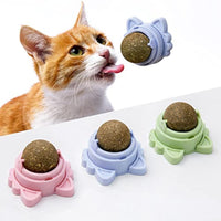 HKM-2454333 Wall-Mounted Catnip Balls for Cats - Natural Dental Chew Toys with Healthy Benefits