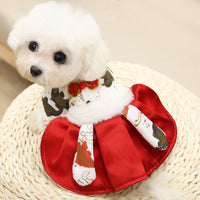 HKM-2455229 New Year's Red Koi Fish Skirt for Pets - Stylish & Comfortable Dog and Cat Clothing