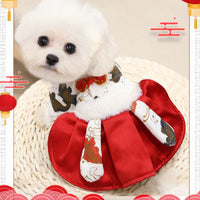 HKM-2455229 New Year's Red Koi Fish Skirt for Pets - Stylish & Comfortable Dog and Cat Clothing