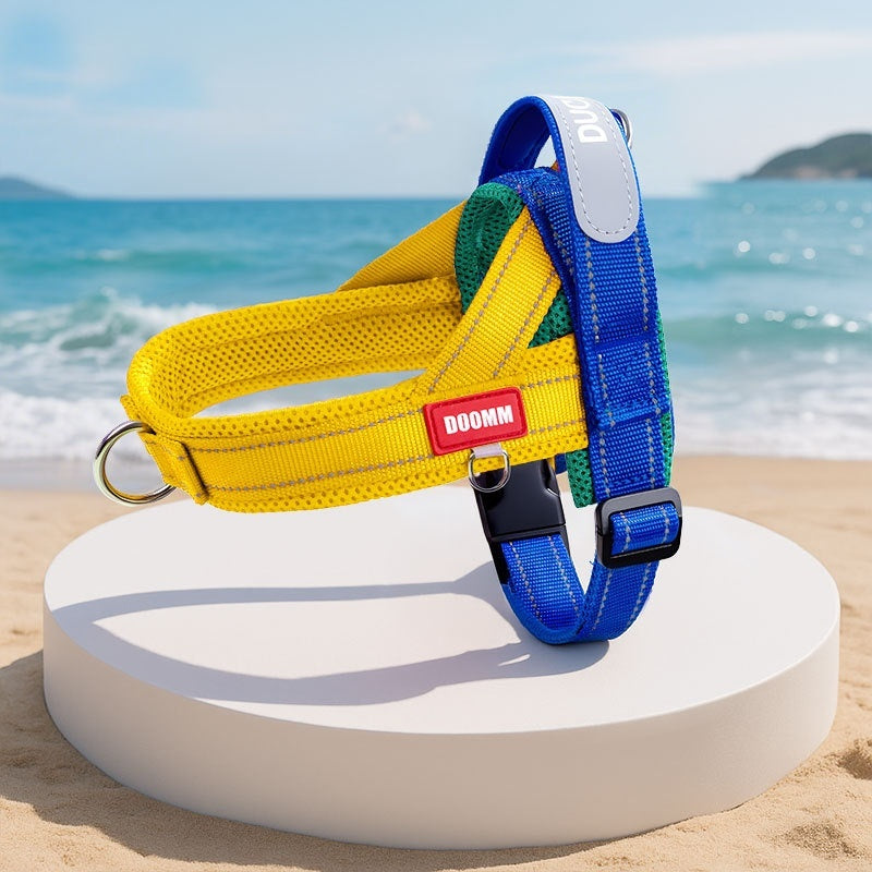 HKM-2456637 Fashionable Non-Constricting Spliced Pet Leash with Reflective Options in Yellow and Red
