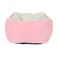 HKM-2456893 Cozy Printed Plush Cat Kennel - Square Pet Nest for Autumn and Winter, 47x47x26cm