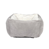 HKM-2456893 Cozy Printed Plush Cat Kennel - Square Pet Nest for Autumn and Winter, 47x47x26cm