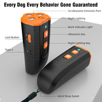 HKM-2457661 Handheld Ultrasonic Dog Trainer - V6 Orange, High-Power Bark Control Device