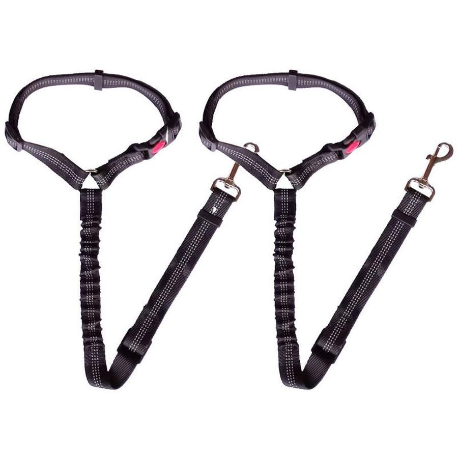 HKM-245843 Adjustable Elastic Dog Safety Seat Belt with Reflective Lines and Zinc Alloy Hook