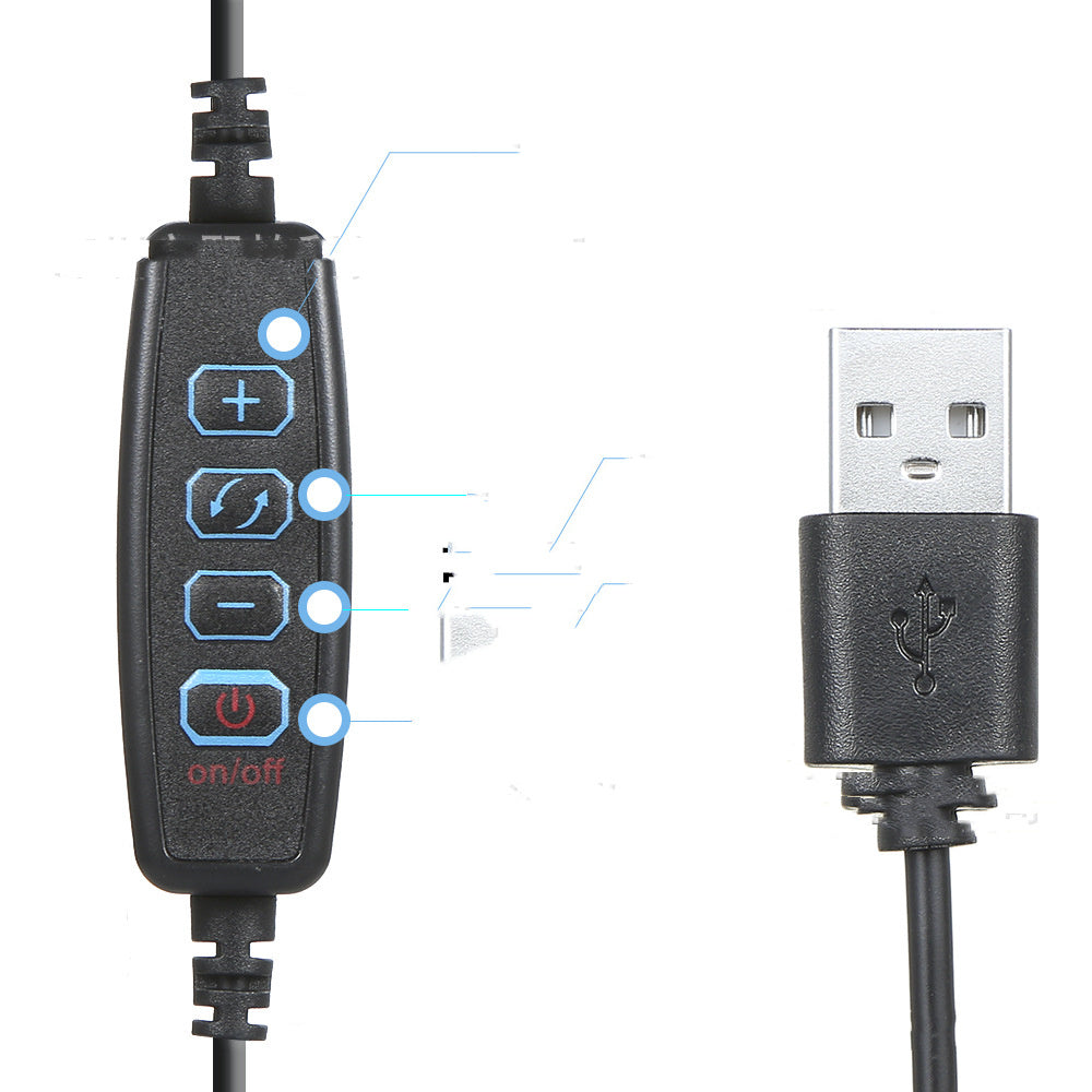 HKM-245843 Desktop Tripod with Fill Light for iPhone - Adjustable Brightness, ABS Material, 5V Power