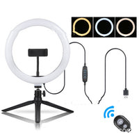 HKM-245843 Desktop Tripod with Fill Light for iPhone - Adjustable Brightness, ABS Material, 5V Power