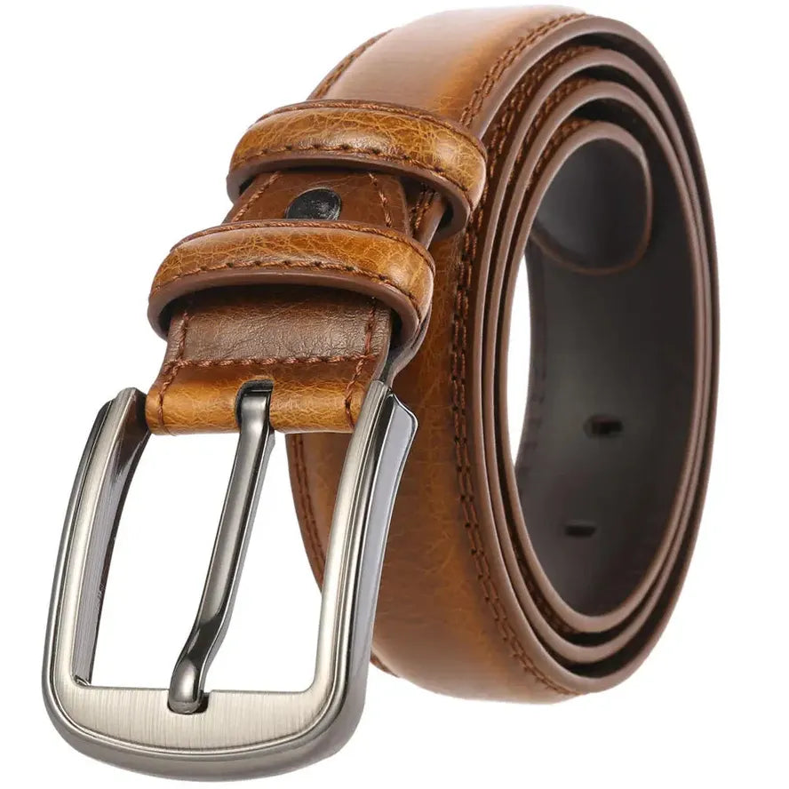 HKM-245843 Luxury Leather Belts for Men - Adjustable Strap with Classic Design