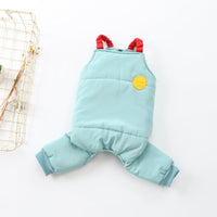 HKM-2459197 Teddy Dog Cotton Strap Pants in Bean Green, Grey, and Blue for All Sizes