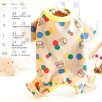 HKM-2459453 Light Brown & Milky White Casual Cotton Home Wear for Small Dogs - Sizes S to XXL