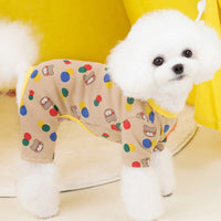 HKM-2459453 Light Brown & Milky White Casual Cotton Home Wear for Small Dogs - Sizes S to XXL
