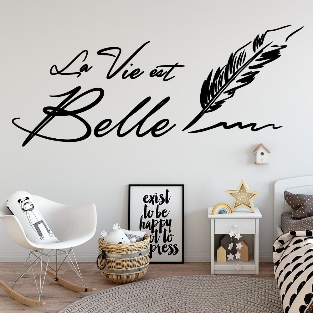 HKM-245971 European Style Personalized Black PVC Wall Stickers for Living Room & Bedroom Decoration, 30x72cm
