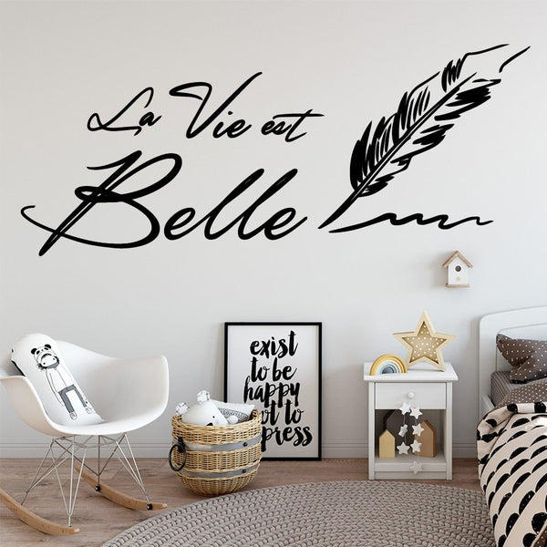 HKM-245971 European Style Personalized Black PVC Wall Stickers for Living Room & Bedroom Decoration, 30x72cm