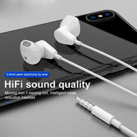 HKM-246035 3.5mm Wired HiFi Earphones with Microphone for iPhone and Samsung Devices