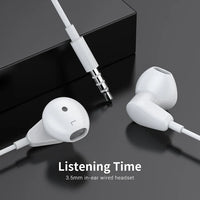 HKM-246035 3.5mm Wired HiFi Earphones with Microphone for iPhone and Samsung Devices