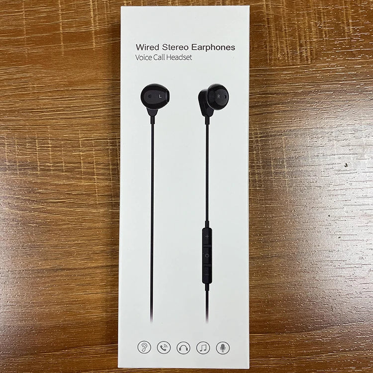 HKM-246035 3.5mm Wired HiFi Earphones with Microphone for iPhone and Samsung Devices