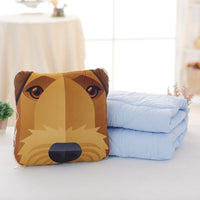 HKM-246099 Shiba Inu Plush Doll Pillow and Two-in-One Air Conditioning Quilt Set