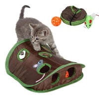 HKM-246163 Interactive Cat Toy with 9-Hole Tunnel for Pouncing and Hunting Fun