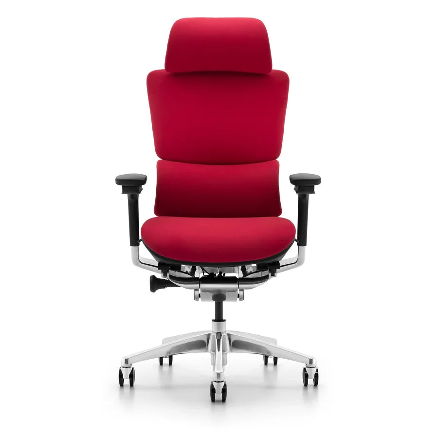 HKM-246227 Red Office Chair with Massage Function, Mesh Fabric Back, Nylon Base, Adjustable Lumbar Support