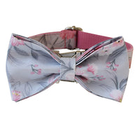 HKM-2462397 Stylish Ink Painting Print Dog Collar and Leash Set with Bow