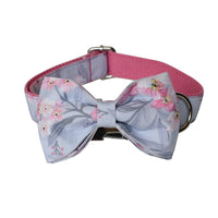 HKM-2462397 Stylish Ink Painting Print Dog Collar and Leash Set with Bow