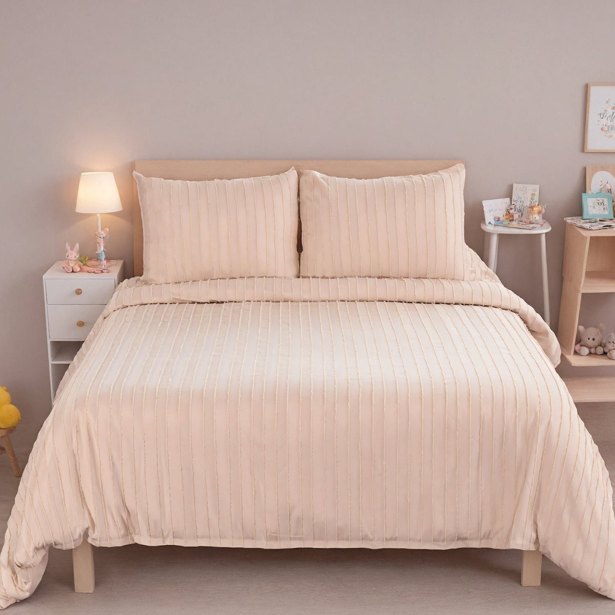 HKM-246291 Microfiber Polyester 3-Piece Quilt Cover Set with Pillowcases