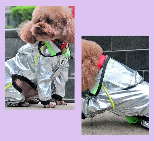 HKM-2463165 Waterproof Full-Cover Pet Raincoat with Hoodie for Small to Large Dogs