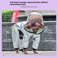 HKM-2463165 Waterproof Full-Cover Pet Raincoat with Hoodie for Small to Large Dogs