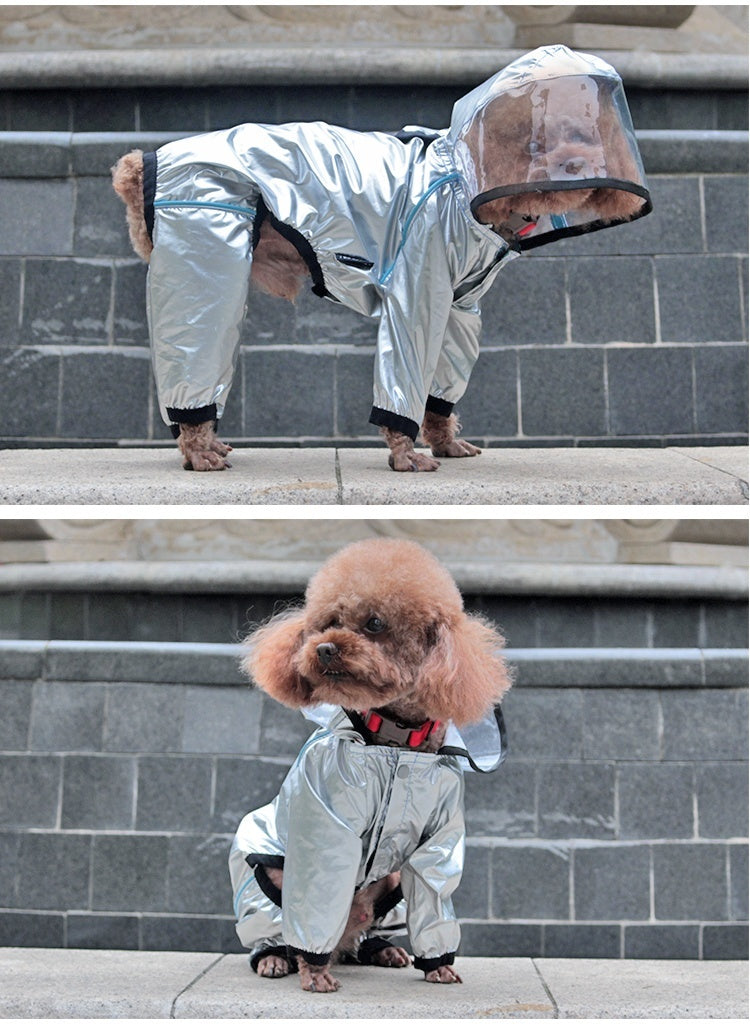 HKM-2463165 Waterproof Full-Cover Pet Raincoat with Hoodie for Small to Large Dogs