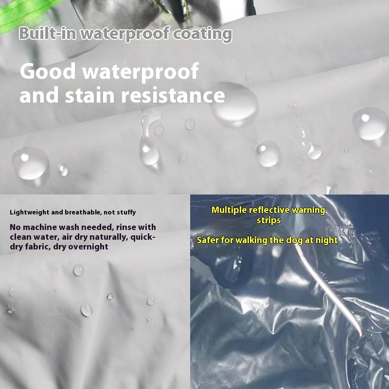 HKM-2463165 Waterproof Full-Cover Pet Raincoat with Hoodie for Small to Large Dogs