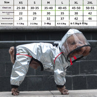 HKM-2463165 Waterproof Full-Cover Pet Raincoat with Hoodie for Small to Large Dogs