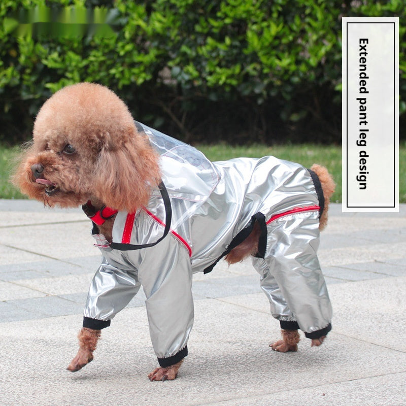 HKM-2463165 Waterproof Full-Cover Pet Raincoat with Hoodie for Small to Large Dogs
