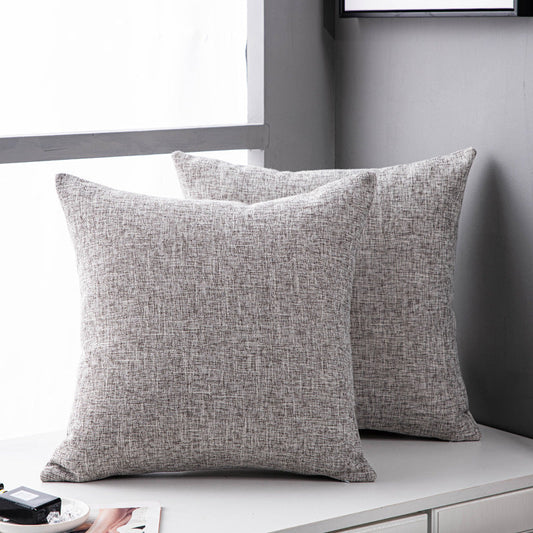 HKM-246419 Solid Color Plain Linen Pillow Cover for Living Room