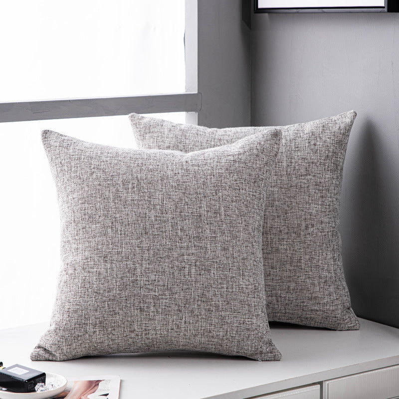 HKM-246419 Solid Color Plain Linen Pillow Cover for Living Room