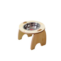 HKM-2464573 Cervical Spine Protection Wooden Frame Pet Bowl with Ceramic Insert, Single/Dual Options