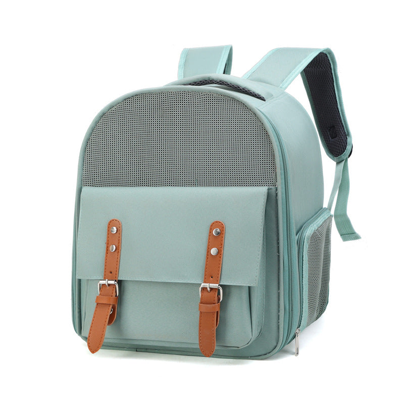 HKM-2464829 Portable Outdoor Pet Backpack with Breathable Design - 45L Capacity in Blue, Beige, Green