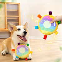 HKM-2465853 Durable Plush Flying Disc Toy for Dogs - Bite-Resistant Outdoor Fun and Dental Health Support
