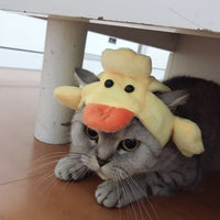 HKM-2465981 Cute Cat Headgear with Ear Holes – Warm Soft Decorative Hat for Kittens and Adult Cats