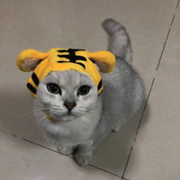 HKM-2465981 Cute Cat Headgear with Ear Holes – Warm Soft Decorative Hat for Kittens and Adult Cats