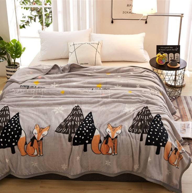 HKM-246611 Cozy Coral Flannel Blanket for Air Conditioning Use - 100% Polyester