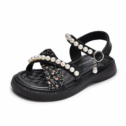 HKM-246675 Summer Fashion Girls' Sandals Beautiful Pearl Decor with Soft Bottom for Baby and Children