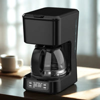 HKM-246867 Programmable 5-Cup Coffee Maker with Ground Coffee Option, Clear Water Level Indicator, Non-Stick Warming Plate